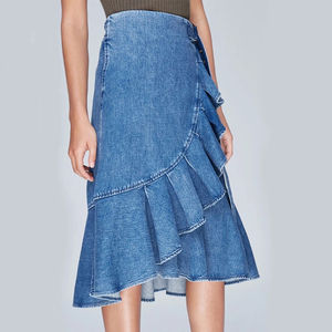 Fabrication de jupes en denim, logo personnalisé, marque privée, production fiable, fournisseur en gros à haut volume - Product Image 3