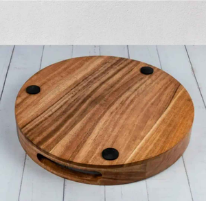 Plateau en bois écologique avec poignée pour le salon, la table à manger familiale ou le bar, idéal pour servir les boissons - Product Image 3