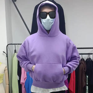 500 Gsm Streetwear fabricants de sweat à capuche uni blanc coton lourd français éponge bouffée impression sweat à capuche court hommes - Product Image 5