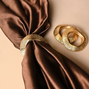 Handmade hammered gold metal napkin ring for stylish <b>dining</b> <b>table</b> setting <b>rustic</b> <b>farmhouse</b> wedding decoration event - Product Image 4