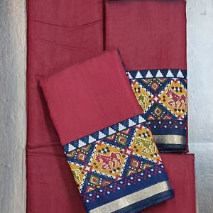 Sari de Seda de Algodón Puro con Estampado Artesanal Dabu, Teñido Natural, Sari de Diseñador para Mujer, Tela Suave de Alta Calidad con Estilo Tradicional - Product Image 1