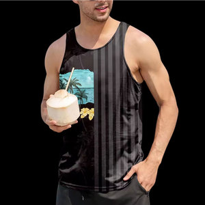 Camiseta Deportiva de Tirantes para Hombre, Camiseta de Gimnasio, Ropa de Entrenamiento de Musculación, Sin Mangas, Atlética, de Poliéster/Algodón - Product Image 4