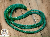 Manik-manik Zamrud Hijau Alami Asli 4MM, Terfaset, Bentuk Rondelle, Asal Zambia, Hayaat Gems HG-113, Dalam Bentuk Untaian