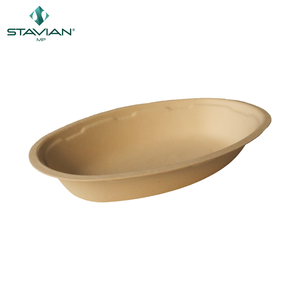 Bol ovale jetable de 29 oz (850 ml) sans PFAS, personnalisable, 100 % fibres végétales, bagasse, écologique, durable - Product Image 2