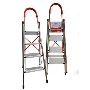 Modern 5-<b>Step</b> Stainless Steel Stair Stool <b>Foldable</b> Portable Climbing <b>Ladders</b> for Household Supermarket Apartment Use - Product Image 2
