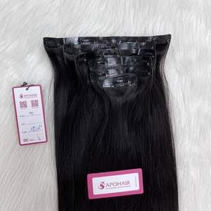 FH Vendor Cuticle Aligned Virgin Russian Remy Hair <b>Extension</b> Machine Double Weft Bone Straight Vietnamese Raw <b>Clip</b> 100g Bundles - Product Image 5