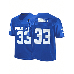 Haute qualité Logo personnalisé blanc maillot de Football américain maille tissu athlétique Football t-shirts pratique maillot de Football américain - Product Image 6