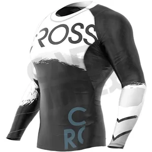 Camicia da allenamento a compressione manica lunga 2022 personalizzata da uomo Rashguard da uomo stampa Surf personalizzata Rash guard elasticizzato a 4 vie