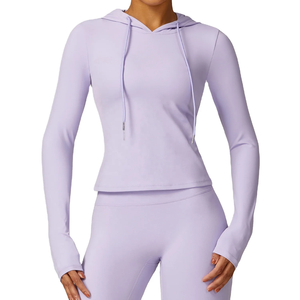 2024 nueva llegada mujeres gimnasio Fitness entrenamiento Jogging desgaste logotipo personalizado Yoga sudaderas con capucha y sudaderas para primavera - Product Image 1