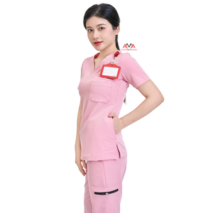 Blouses médicales personnalisées avec logo, t-shirts extensibles, uniformes cliniques dentaires, uniformes de salon, pour médecins et hôpitaux. - Product Image 1