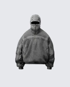 2025 Acid Washed Cotton Pullover Zipper Hoodie OEM Custom Wholesale Streetwear Fashionwear Oversized Customized Logo for Winter - Product Image 1