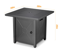 Foyer de jardin extérieur en acier au gaz quadrate dessus de table intérieur pour se réchauffer Cheminée en fonte pour le patio