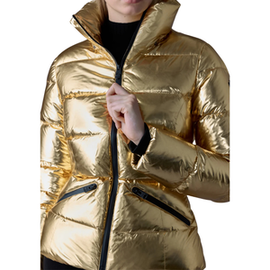 Blouson matelassé métallique brillant, veste d'hiver chaude et isolée, vêtement d'extérieur élégant et tendance, coupe douce et confortable, logo personnalisé - Product Image 4