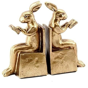 Charmants serre-livres en forme de lapin de style bronze rustique pour la maison. Disponible aux prix de gros. - Product Image 3