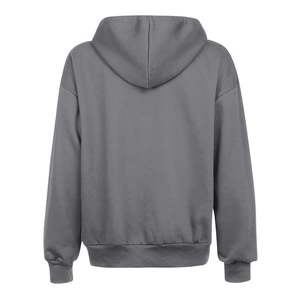Sweat-shirt zippé uni personnalisé pour femmes sweat-shirt à capuche en éponge française surdimensionné de rue vierge avec poche à cordon sweat à capuche zippé - Product Image 2