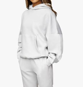 Conjunto de chándal de 2 piezas para mujer, ropa informal de diseño elegante a la moda de calidad premium 100% algodón de talla grande personalizada con tops largos - Product Image 3