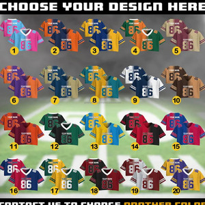 USA Crop Top Jersey 3D Custom Name Number Streetwear Mesh Football Shirt with UV Protection & Breathable Polyester Fabric - Product Image 6