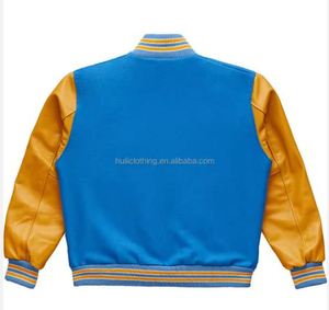 Chaqueta Universitaria Personalizada al por Mayor con Logotipo, Chaqueta Universitaria de Alta Calidad con Mangas de Cuero PU y Spandex, Chaqueta Universitaria Lisa para Hombre - Product Image 4