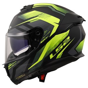 LS2 STREAM 2 FURY MAT SYAH-grã-NEON SARI KASK