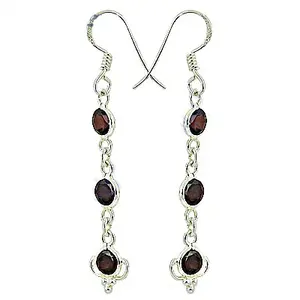 Boucles d'oreilles en argent 925 avec grenat plaqué or, bijoux en pierres précieuses pour femmes, pour mariage, fête ou cadeau - Product Image 2