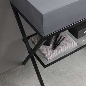 80cm <b>Freestanding</b> <b>Bathroom</b> Cabinet with Grey Sink and Madeira LED <b>Mirror</b> Set - Product Image 6