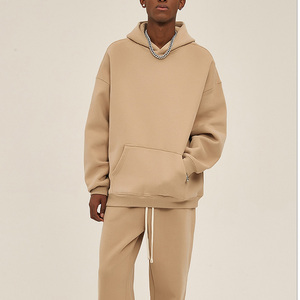 Sweat-shirt d'hiver lourd 100% coton pull à capuche pour hommes vente en gros 350gsm tissu épais surdimensionné avec logo personnalisé - Product Image 3