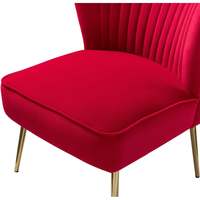 Chaise d'appoint capitonnée en velours rouge au design moderne, rembourrage en mousse, pieds dorés, meubles de salon