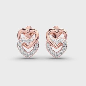 Pendientes de Diamantes Geométricos Modernos de la Mejor Calidad |   Joyería de Moda Contemporánea y Elegante para Mujer, Chapada en Rodio, Certificada por IGI, RATAN - Product Image 3