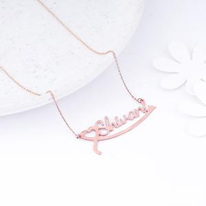 Collana con cuore in oro rosa con ciondolo personalizzato alla moda con catena a maglie in titanio <span class=keywords><strong>per</strong></span> donne e ragazze regalo speciale - Product Image 3