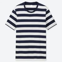 T-shirt pour homme à rayures horizontales blanc et noir, coupe régulière, col rond, tricoté, 95% coton, 5% élasthanne, séchage rapide, haute qualité, best-seller
