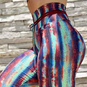 Venta al por mayor Leggings de compresión Mujeres Levantamiento de glúteos Pantalones de yoga desnudos de cintura alta Leggings deportivos elásticos - Product Image 3