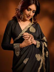 Sari en soie pure, douce et élégante, de style royal, pour les occasions spéciales, de conception indienne, dernier modèle, traditionnel, exclusif, pour les amateurs de mode - Product Image 3