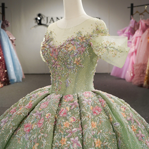 Vestido de fiesta verde hada de lujo Dy8516 con lentejuelas brillantes, apliques florales en 3D, corsé y falda de gala para quinceañera Jancember - Product Image 4