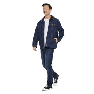 Vente en gros de vestes en jean oversize pour hommes avec col en fourrure vêtements chauds en toile de taille personnalisée étiquette personnalisée - Product Image 4