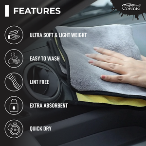 Exportateur indien de serviettes en microfibre 40x40cm 600GSM pour le nettoyage multi-usages, usage domestique et automobile à prix compétitif - Product Image 4