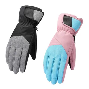 Gants de ski en cuir de couleur confortable personnalisé au prix de gros dragonne réglable taille standard internationale pour le snowboard - Product Image 4