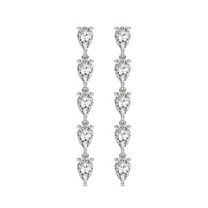 Botanical Lab Grown <b>Diamond</b> <b>Dangle</b> <b>Earrings</b> 1 Ct Tw F-G Color VS Clarity 10 <b>Diamonds</b> 14K Solid Gold Nature Inspired Jewellery - Product Image 2