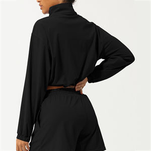 Nouvel ensemble de yoga fitness à manches longues avec fermeture éclair, vêtements de sport haute résistance, ensemble de 2 pièces pour femmes, tenue de yoga pour femmes - Product Image 2