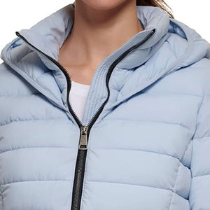 Nouvelle arrivée : veste matelassée pour femme, pour un usage quotidien en hiver, couleur unie, coupe ajustée, chaude, avec capuche. - Product Image 6