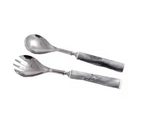 Juego de Cubiertos de Diseño Moderno Hecho a Mano, Utensilios para Servir Ensaladas con Mango de Madera de Bambú Natural - Product Image 6