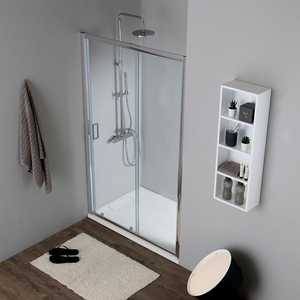 Porte de douche coulissante en verre transparent Genoa de 110 cm - Product Image 2
