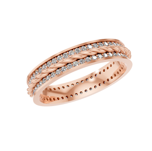 14K oro sólido IGI certificado laboratorio cultivado diamante punta cuerda diseño eternidad banda anillo elegante estilo trenzado joyería fina para boda - Product Image 6