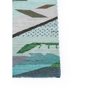 Freedom Manchaha Geometric Pattern Wool & Bamboo Silk Rug Multi-Hand Knotted for Home Use-Les-8093 - Product Image 4