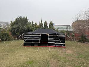 Vente en gros tente de désert arabe traditionnelle toile à rayures blanches et noires du Moyen-Orient pour le camping en plein air - Product Image 4