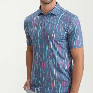 Polo de golf graphique grande taille pour hommes vente en gros de t-shirts avec logo personnalisé polyester spandex impression décontractée et performante mode - Product Image 2