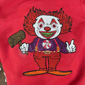 <b>Mens</b> Streetwear Printed Hoodie Set with Evil Clown Embroidery Custom Logo 100% Cotton Tracksuit-Urban Hip Hop Two-Piece Outfit - Product Image 3