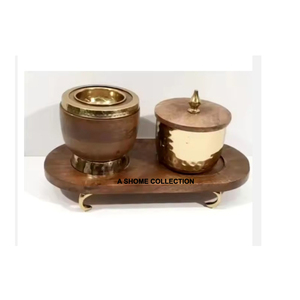 Wooden <b>Bakhoor</b> <b>Burner</b> Table Decorative Luxury Incense <b>Burner</b> at Hot Selling Most Trending Mabkhar Set with Tray - Product Image 1
