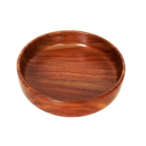 Tazón de Madera de Acacia para Servir Ensaladas, Frutas y Comida, con Acabado de Alta Calidad, en Venta - Product Image 1