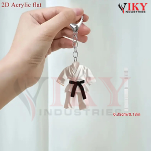 2025 mới nhất chất lượng tốt làm cho nhà cung cấp tốt nhất của riêng bạn võ thuật mini Karate thống nhất Móc chìa khóa trong tỷ lệ bán buôn - Product Image 6