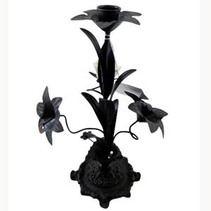 Antique aluminium <b>candle</b> holder <b>grey</b> patina for christmas <b>candle</b> stand affordable <b>candle</b> pillar bulk handcrafted - Product Image 5